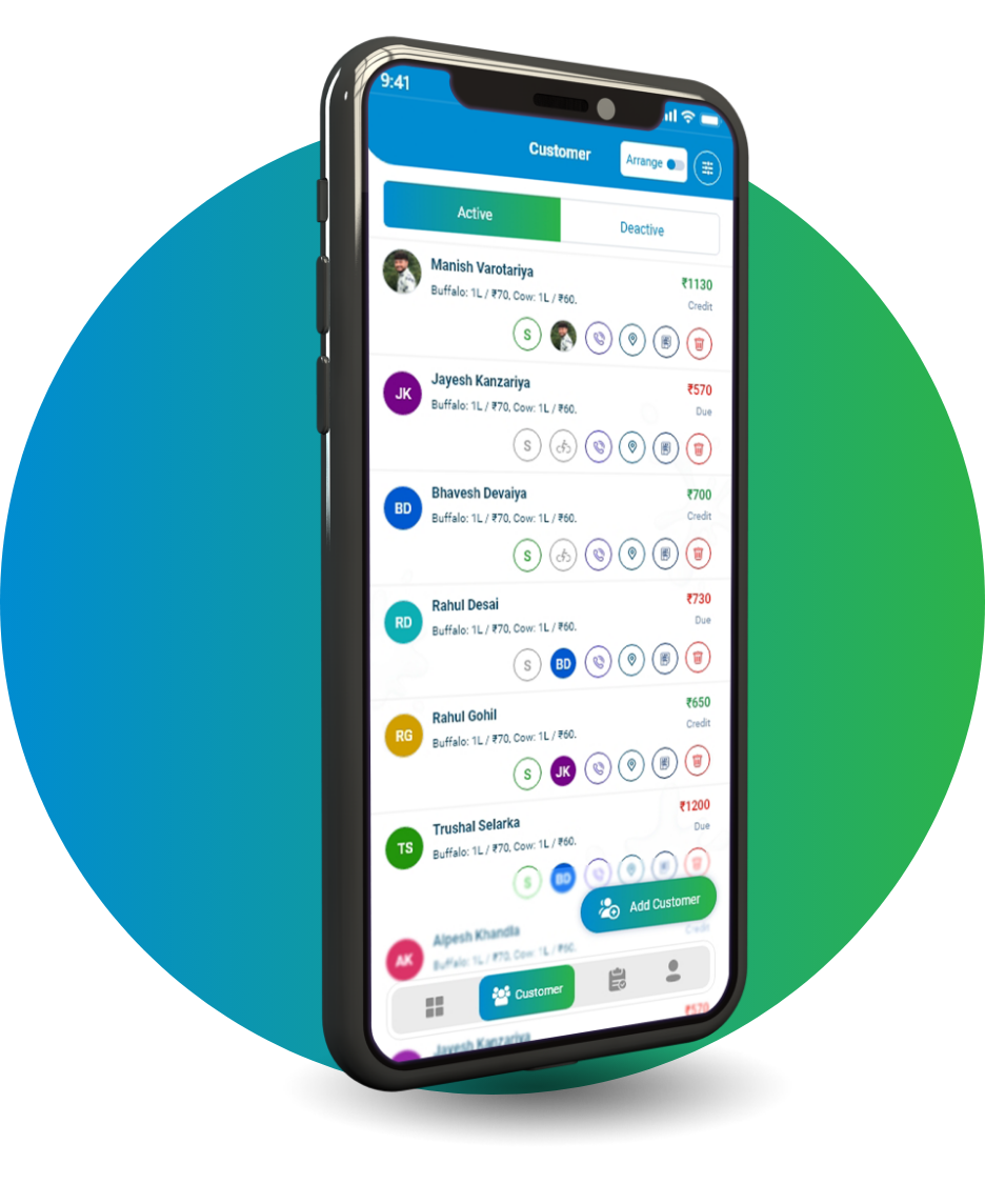 Automatic monthly bills in the MilkUp app